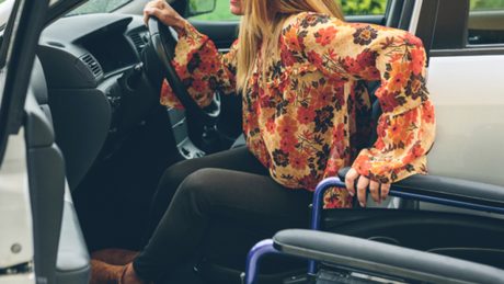 Adapted car Wheelchair