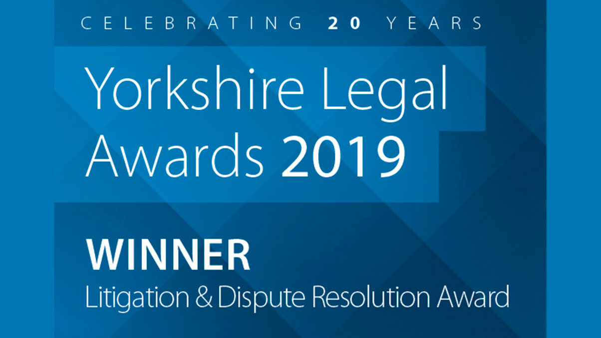 Litigation and Dispute Resolution Winner Logo - Yorkshire Legal Awards