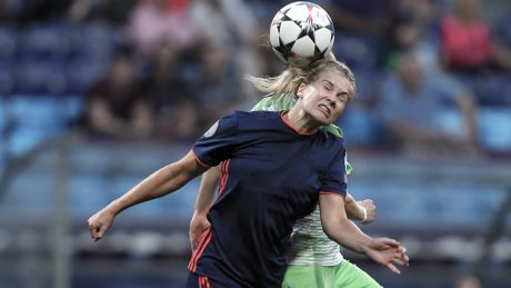 Woman football head collision