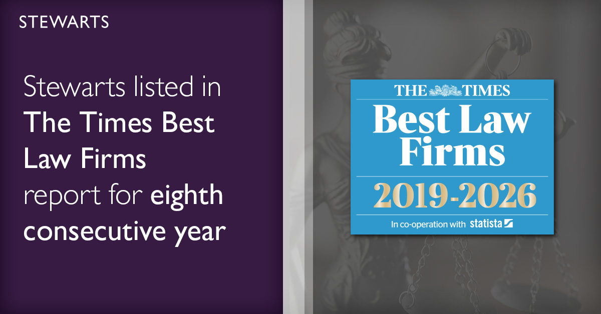 Stewarts listed in The Times Best Law Firms 2026