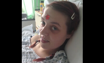 Kirsty in hospital