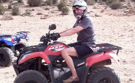 Jamie Hulse on the quad bike that took his life in Morocco