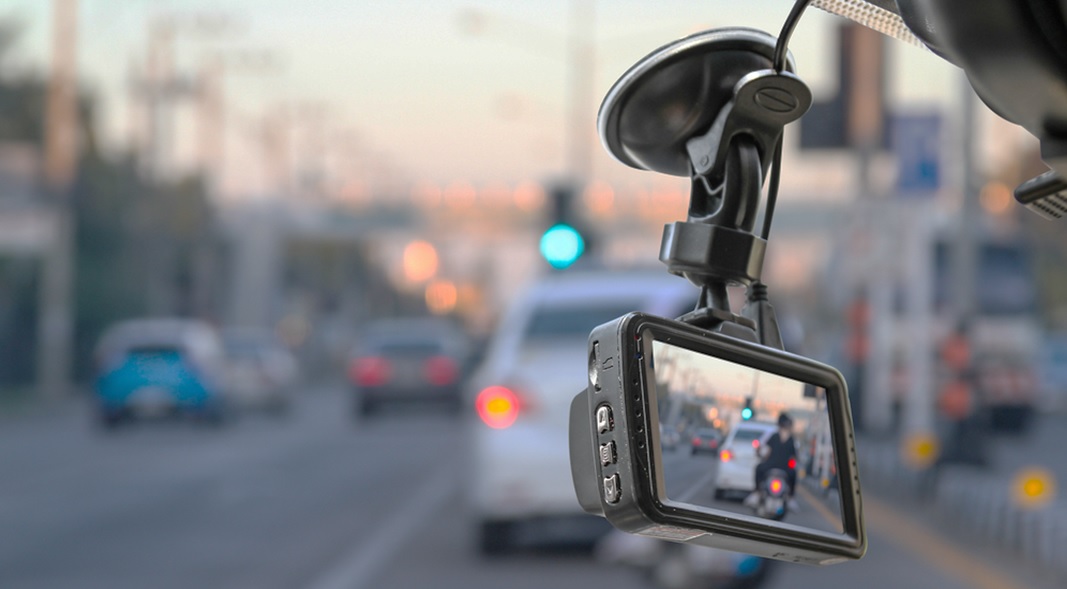 Surveillance dash camera in car
