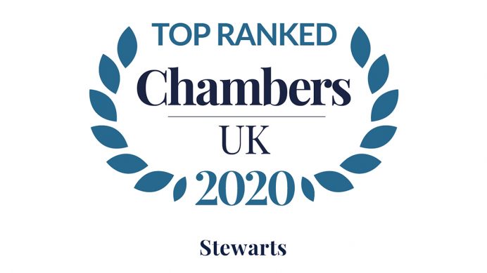 Chambers 2020 Logo - Top Ranked - Stewarts