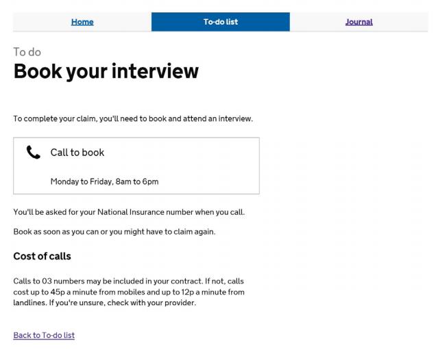 Universal Credit - Book your appointment