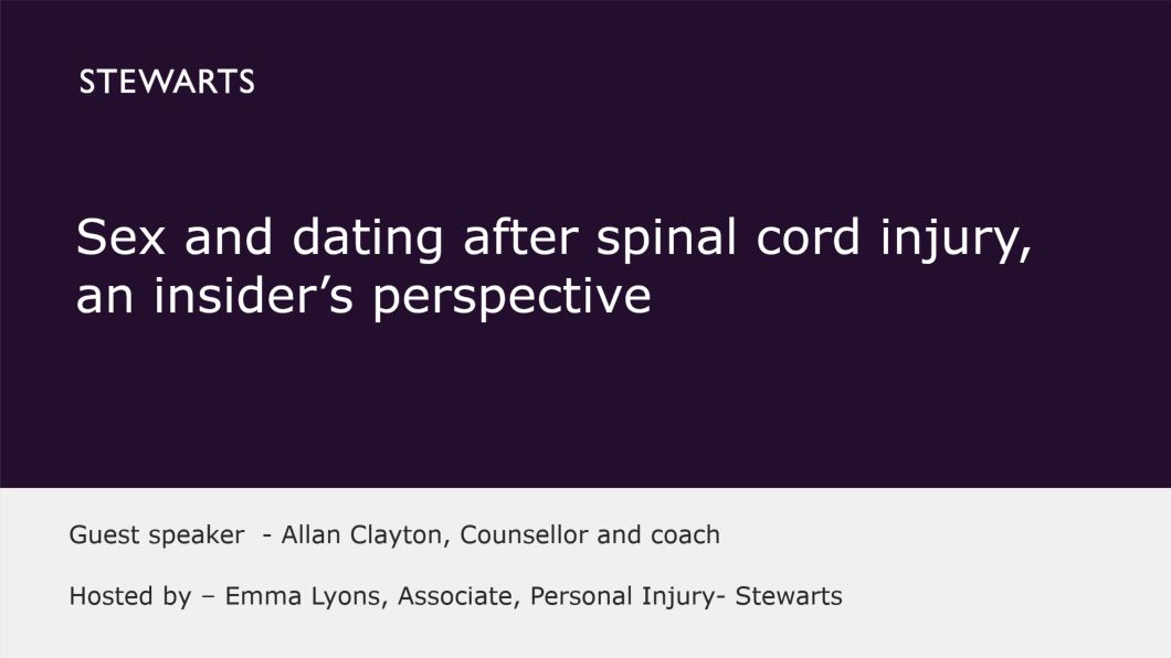 Sex and dating after spinal cord injury, an insider’s perspective - Allan Clayton