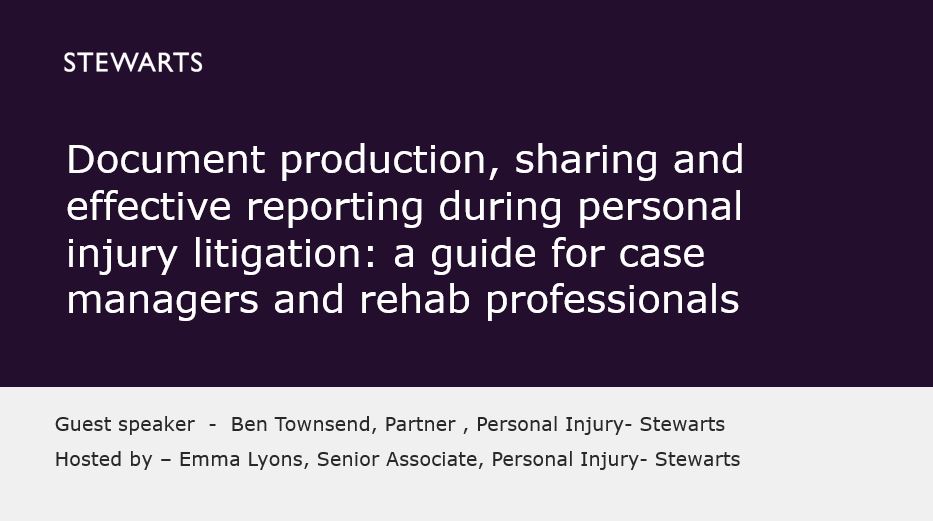 Document production, sharing and effective reporting during personal injury litigation