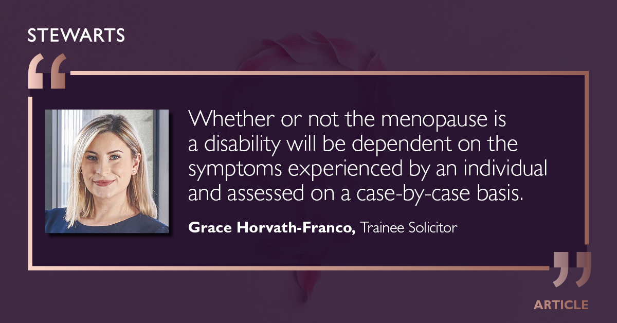 Employment Tribunal rules that menopause symptoms can amount to a